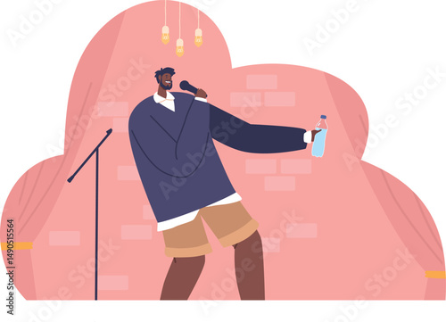 Standup comic performing show concert