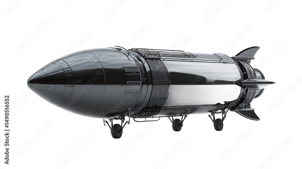 Naklejka premium A sleek, futuristic rocket engine model showcasing advanced technology and design.