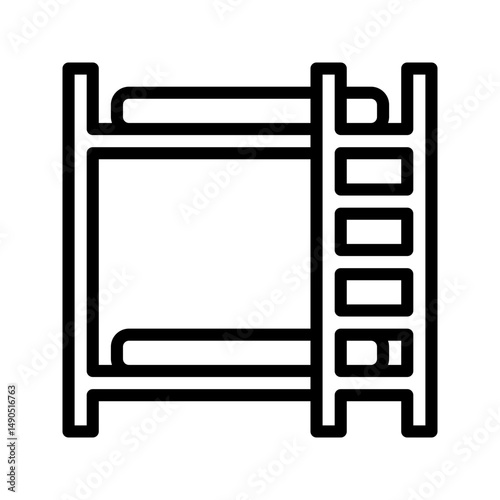 Bunk bed icon used for kids bedroom or space-saving room layouts