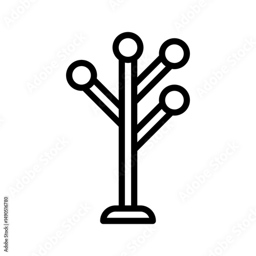 Coat rack icon used for entryway furniture and organizing outerwear