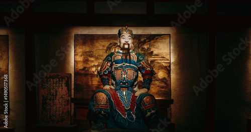 Chengdu, Sichuan, China. Wuhou Memorial Temple. Statues Of Emperors, Statesmen, Generals And Political Figures Of Ancient China. Wuhou Memorial Temple. End Of Eastern Han Dynasty. Museum Of Three