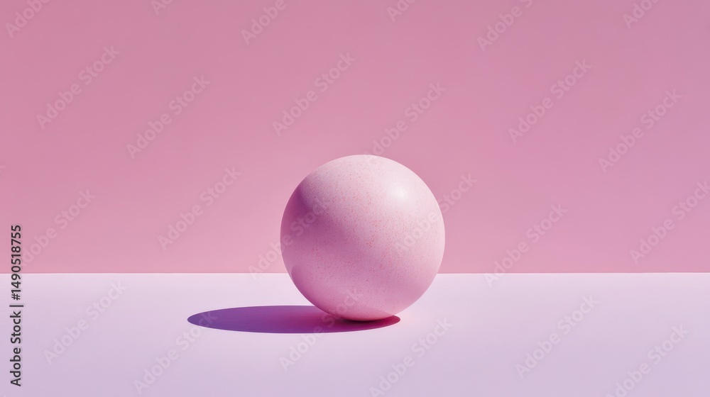 Fototapeta premium Soft Pink Sphere on a Minimalist Surface with Gentle Shadow Against a Pastel Background