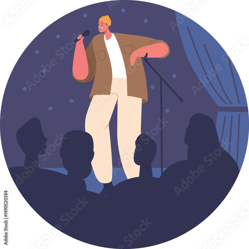 Standup show performer on stage