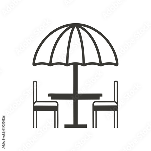 Outdoor Café Table and Chairs Vector Design.