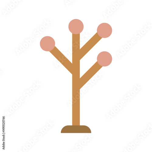 Flat coat rack vector for hallway designs