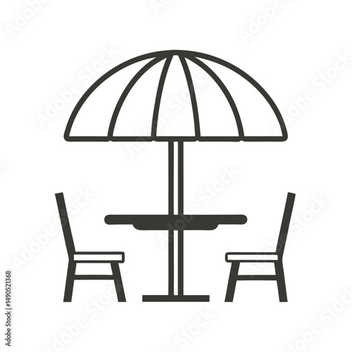 Outdoor Café Table and Chairs Vector Design.