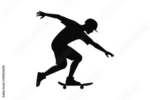 skater silhouette on white background