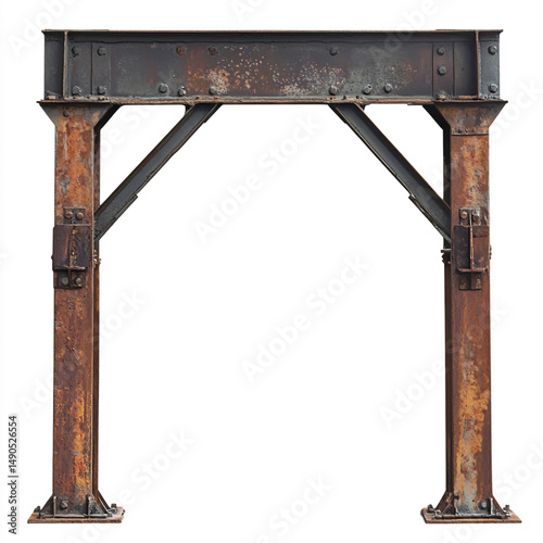 Rusty steel structure isolated on a white background