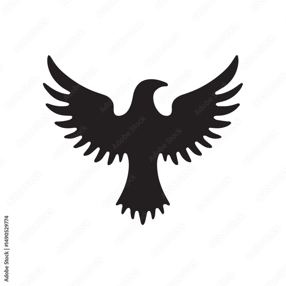 Obraz premium eagle logo vector Bold and clean eagle logo vector, with sharp lines and a strong silhouette
