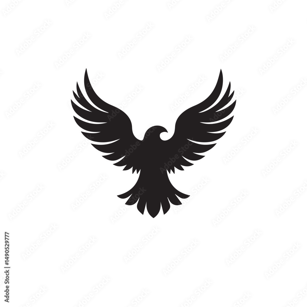 Obraz premium eagle logo vector Bold and clean eagle logo vector, with sharp lines and a strong silhouette 