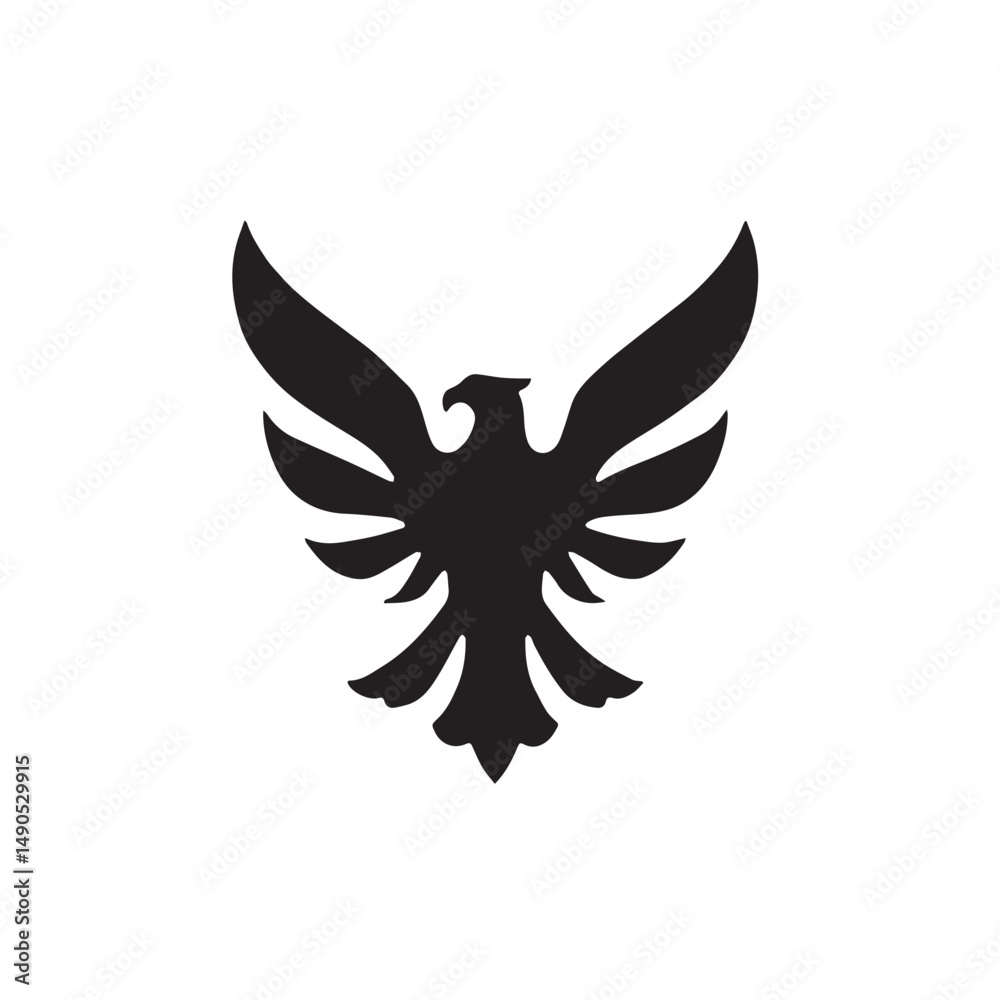 Obraz premium eagle logo vector Bold and clean eagle logo vector, with sharp lines and a strong silhouette 