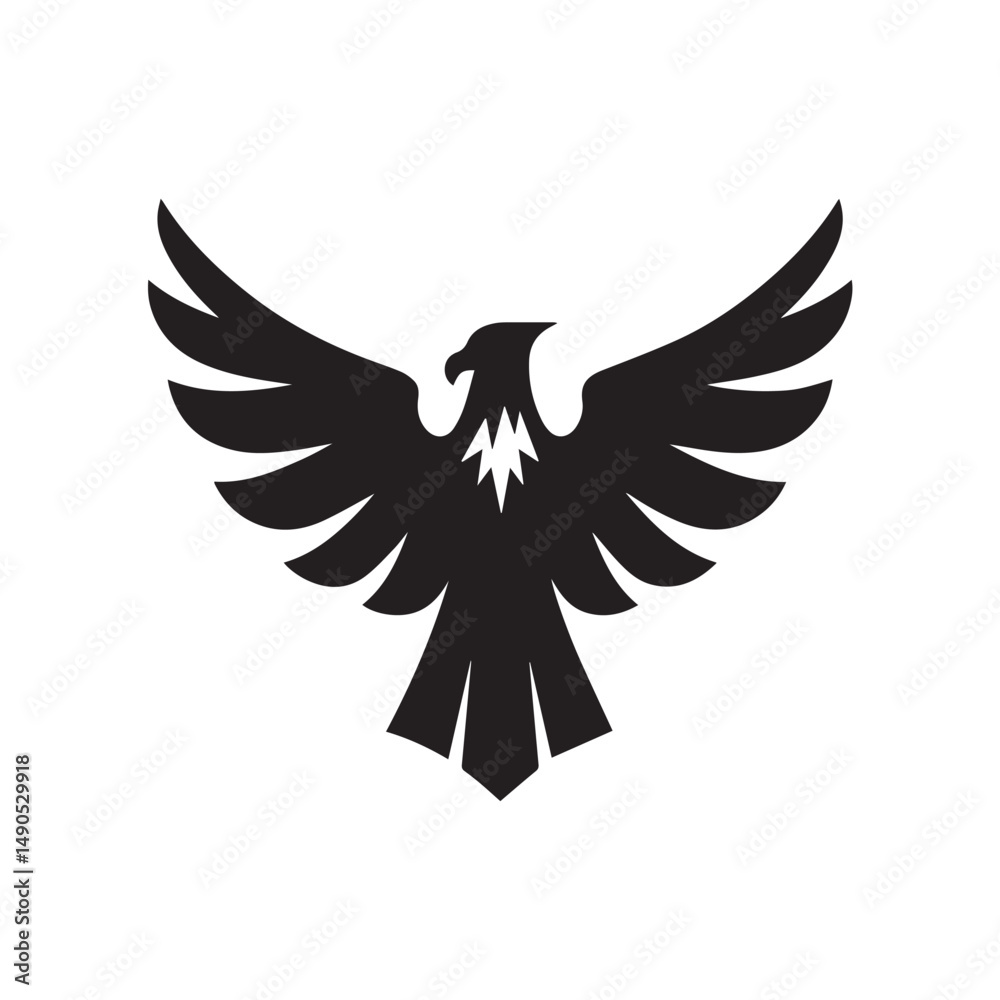 Obraz premium eagle logo vector Bold and clean eagle logo vector, with sharp lines and a strong silhouette 