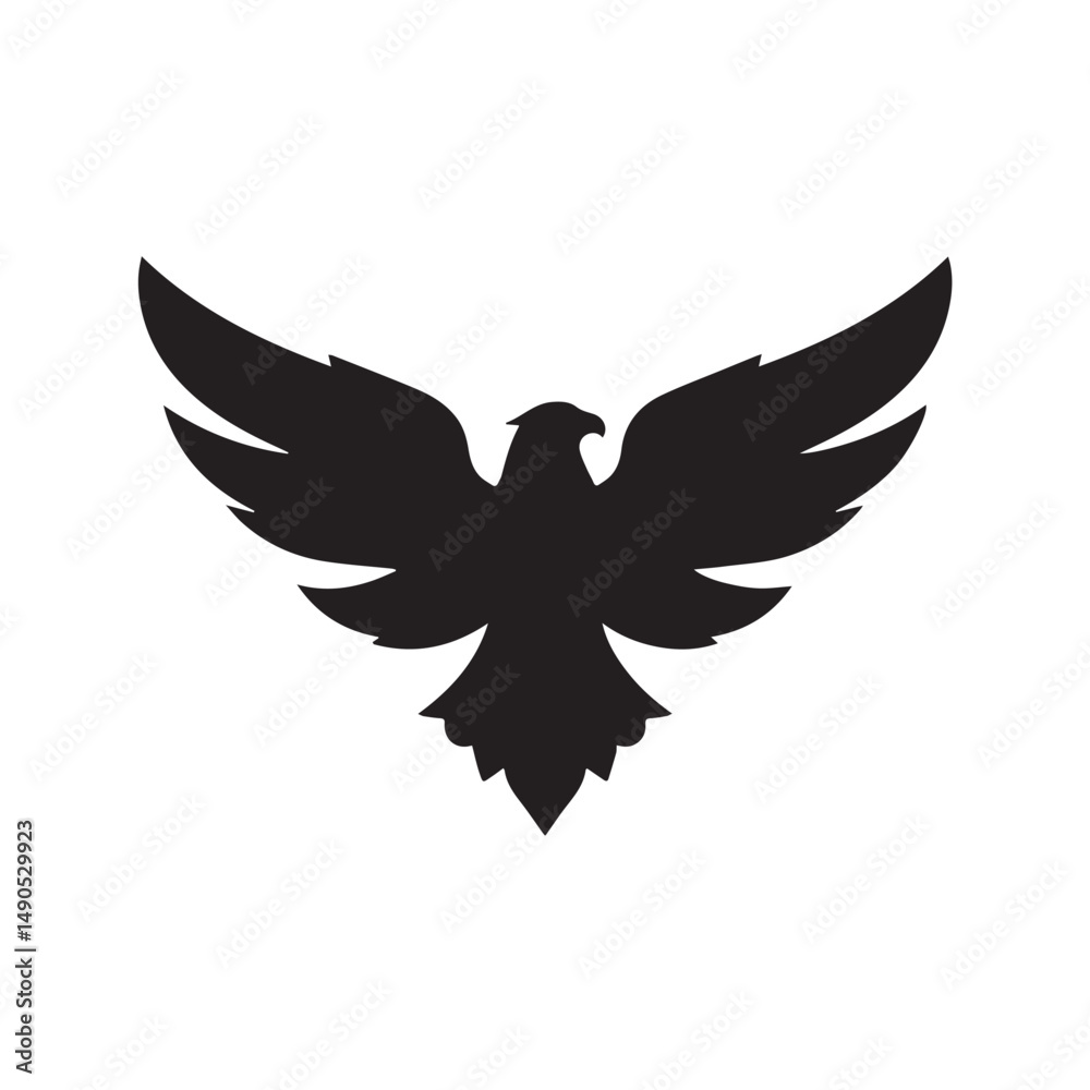 Obraz premium eagle logo vector Bold and clean eagle logo vector, with sharp lines and a strong silhouette 