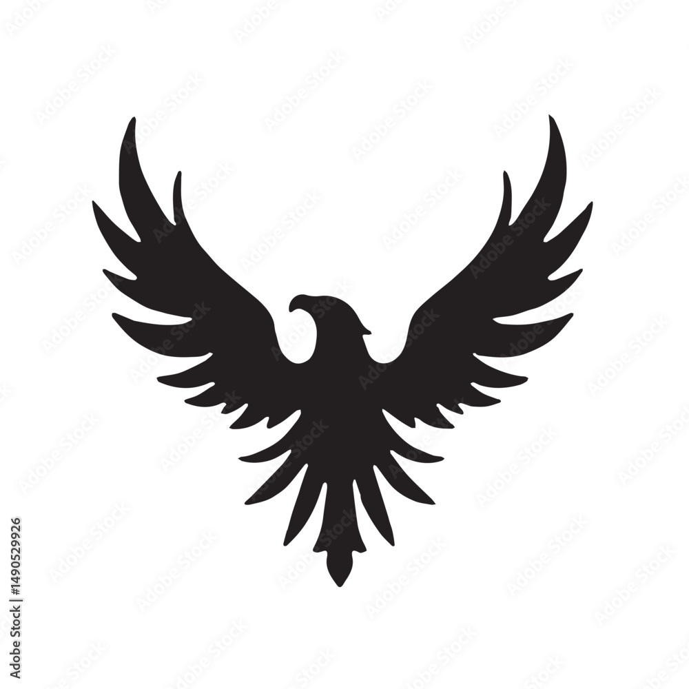 Obraz premium eagle logo vector Bold and clean eagle logo vector, with sharp lines and a strong silhouette