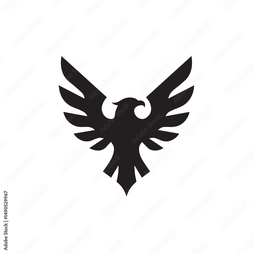 Obraz premium eagle logo vector Bold and clean eagle logo vector, with sharp lines and a strong silhouette 