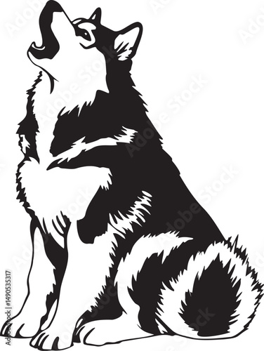howling Alaskan Malamute dog