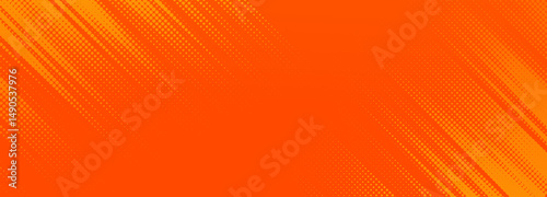 Horizontal orange yellow banner with half tone pop art comic background. Dynamic diagonal speed lines. Halftone hot sale backdrop. Modern creative sport abstract design. Textured gradient dots pattern