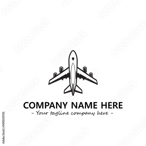Plane silhouette logo company design vector illustration