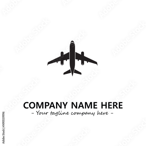 Plane silhouette logo company design vector illustration