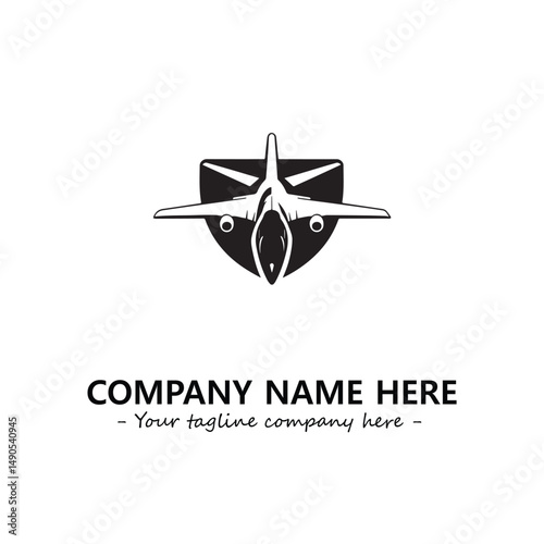 Plane silhouette logo company design vector illustration