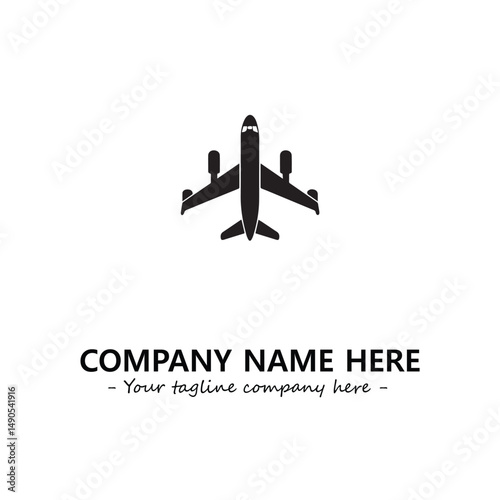 Plane silhouette logo company design vector illustration