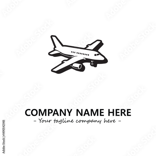 Plane silhouette logo company design vector illustration