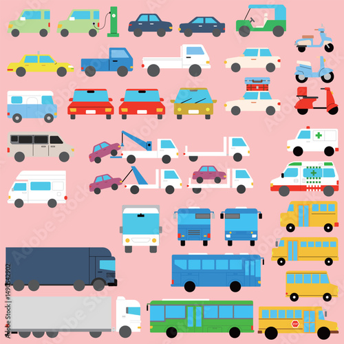 a variety of car illustrations