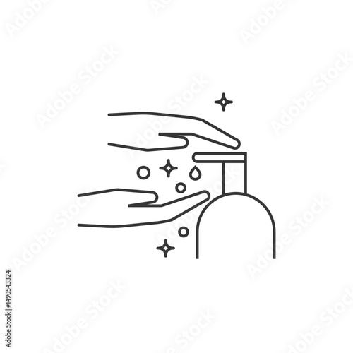 Washing hand icon outline style. Hygiene icon for company