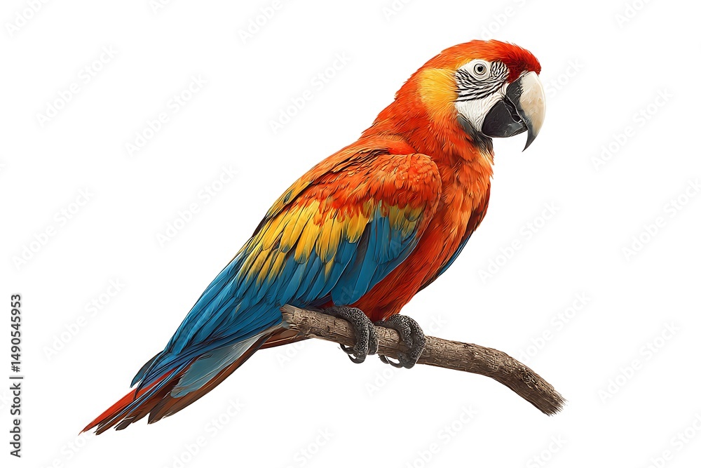 Obraz premium Macaw Parrot isolated on white background.