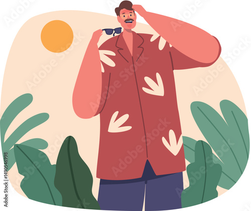 Man with funny tanned face