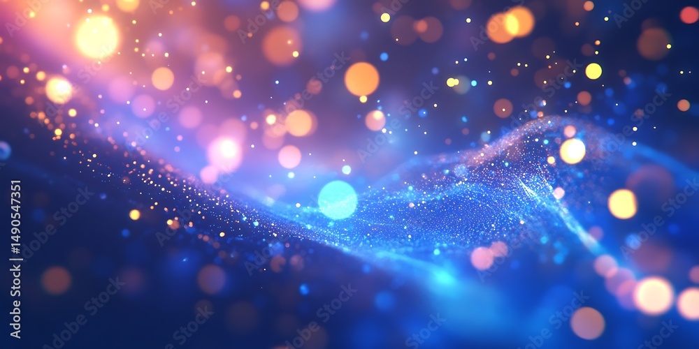 Fototapeta premium Cosmic Nebula Sparkling Lights Background
