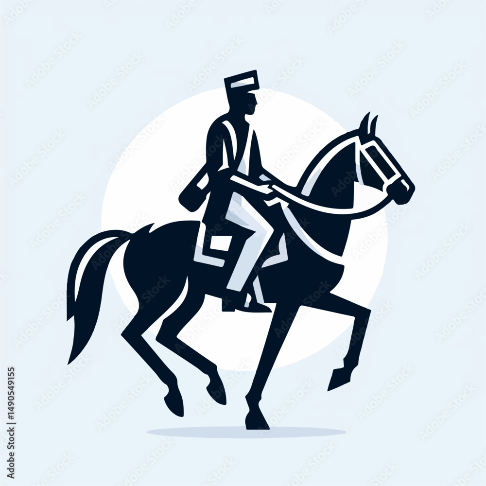 Fototapeta premium illustration of a person riding a horse 