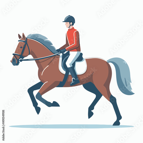 illustration of a person riding a horse 