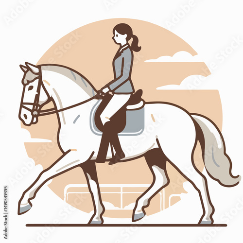 illustration of a person riding a horse 