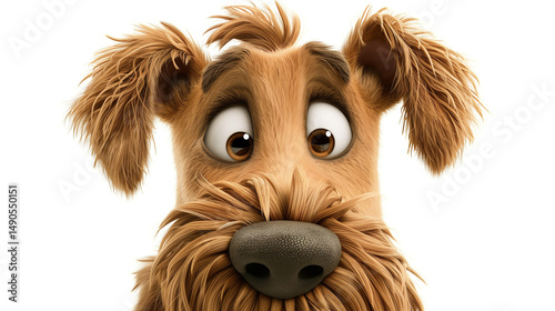 An endearing dog with a tender gaze, displaying an array of emotions and textures that elicit feelings of endearment and connection.