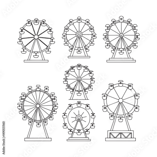 Engaging Ferris wheel illustration featuring crisp high-quality artistic elements