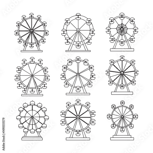 Sophisticated Ferris wheel design capturing refined amusement ride aesthetics