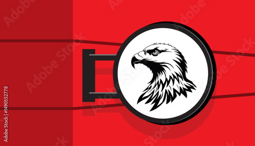 eagle head logo vector on shop billboard