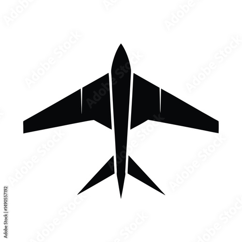Minimalist Plane Wings Angled Vector Silhouette
