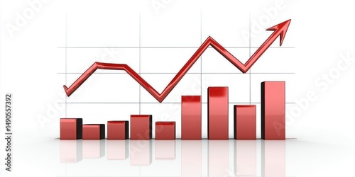 Clear PNG of a stock market graph with upward trajectory and financial analytics Stock photo