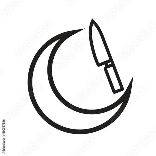 Crescent Moon Icon Stock Illustrations,