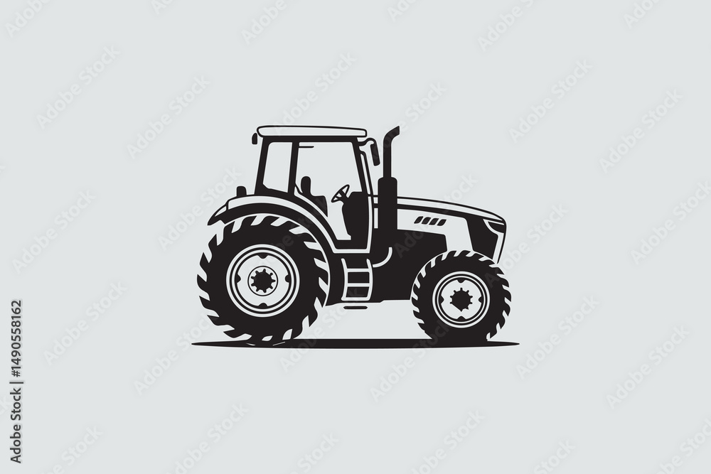 Obraz premium farm tractor silhouette Vector