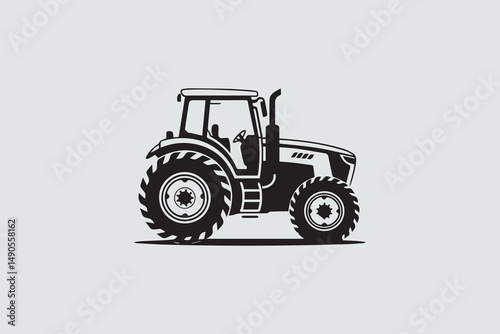 farm tractor silhouette  Vector