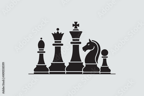 chess pieces silhouette  Vector