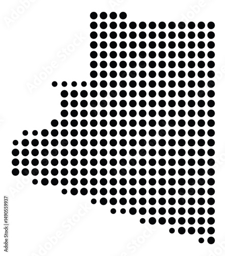 Symbol Map Of the County Yuma (Arizona, US) showing the County with a few black dots