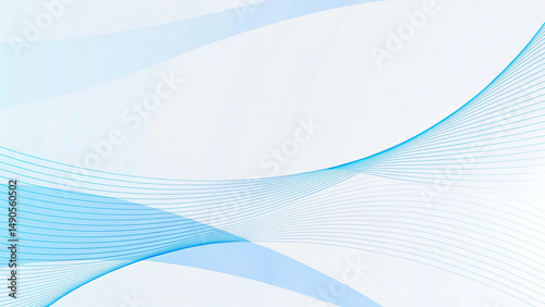 Abstract blue and white wavy background with delicate lines for modern design