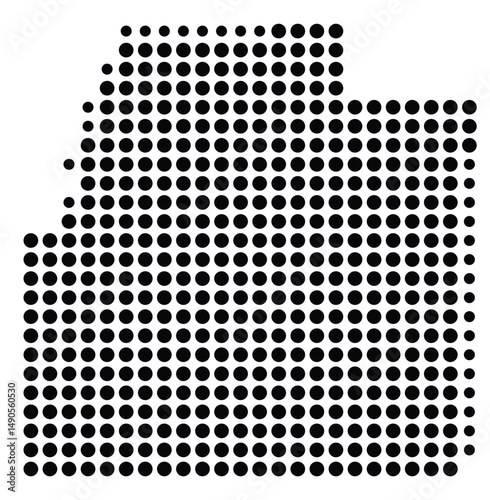 Symbol Map Of the County Columbia (Arkansas, US) showing the County with a few black dots