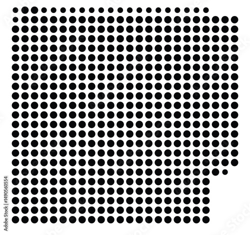 Symbol Map Of the County Cleburne (Arkansas, US) showing the County with a few black dots