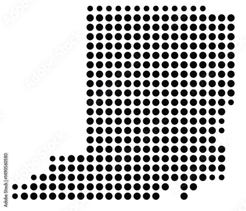 Symbol Map Of the County Conway (Arkansas, US) showing the County with a few black dots