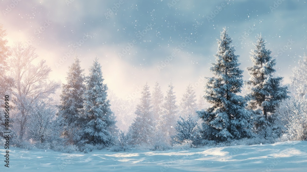 © NAM AI - Winter forest covered in snow beautiful scenery